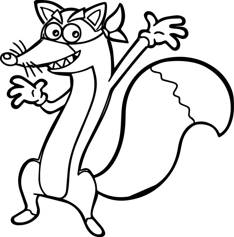 Dora The Explorer Fox Coloring Page | Wecoloringpage.com