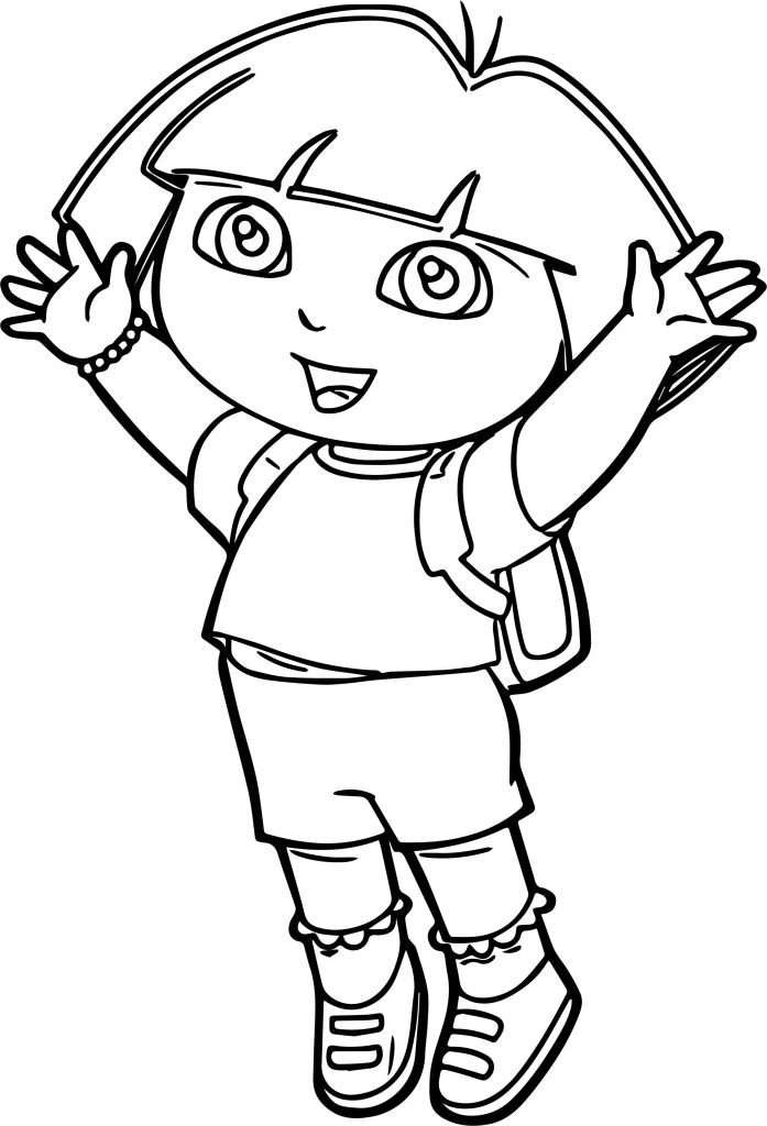 Dora The Explorer Jump Coloring Page - Wecoloringpage.com