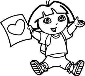Dora The Explorer Wallpapers Heart Coloring Page