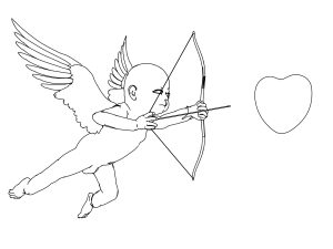 Eros And Heart Arrow Coloring Page