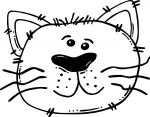 Face Cat Coloring Page