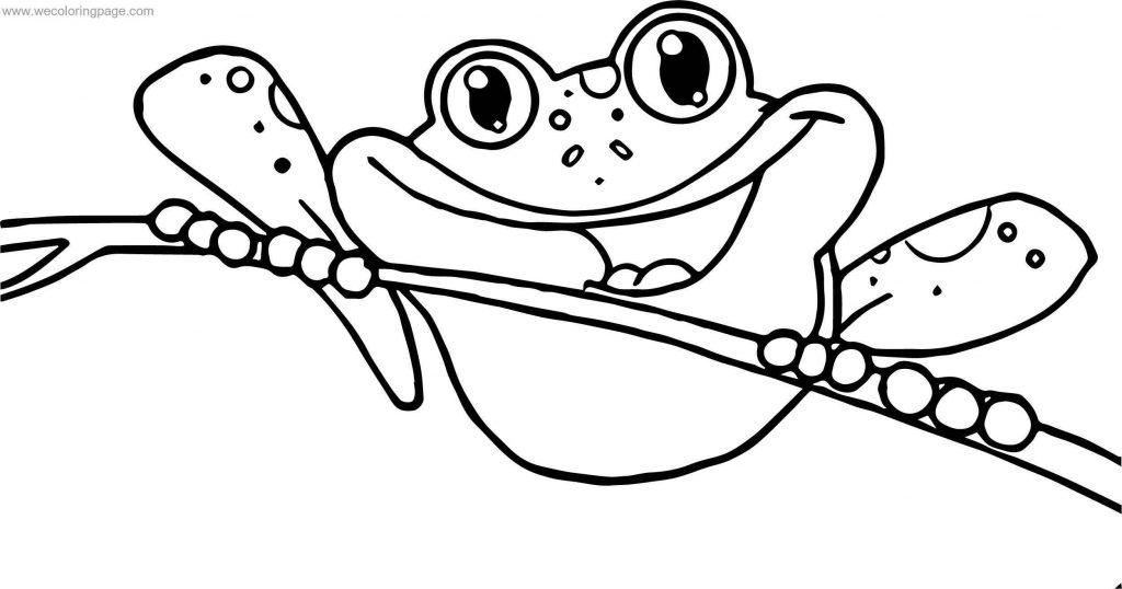 Frog On Tree Coloring Page - Wecoloringpage.com