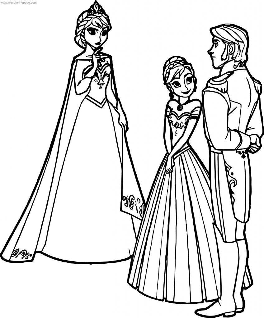 Frozen Elsa Anna Hans Coloring Page - Wecoloringpage.com