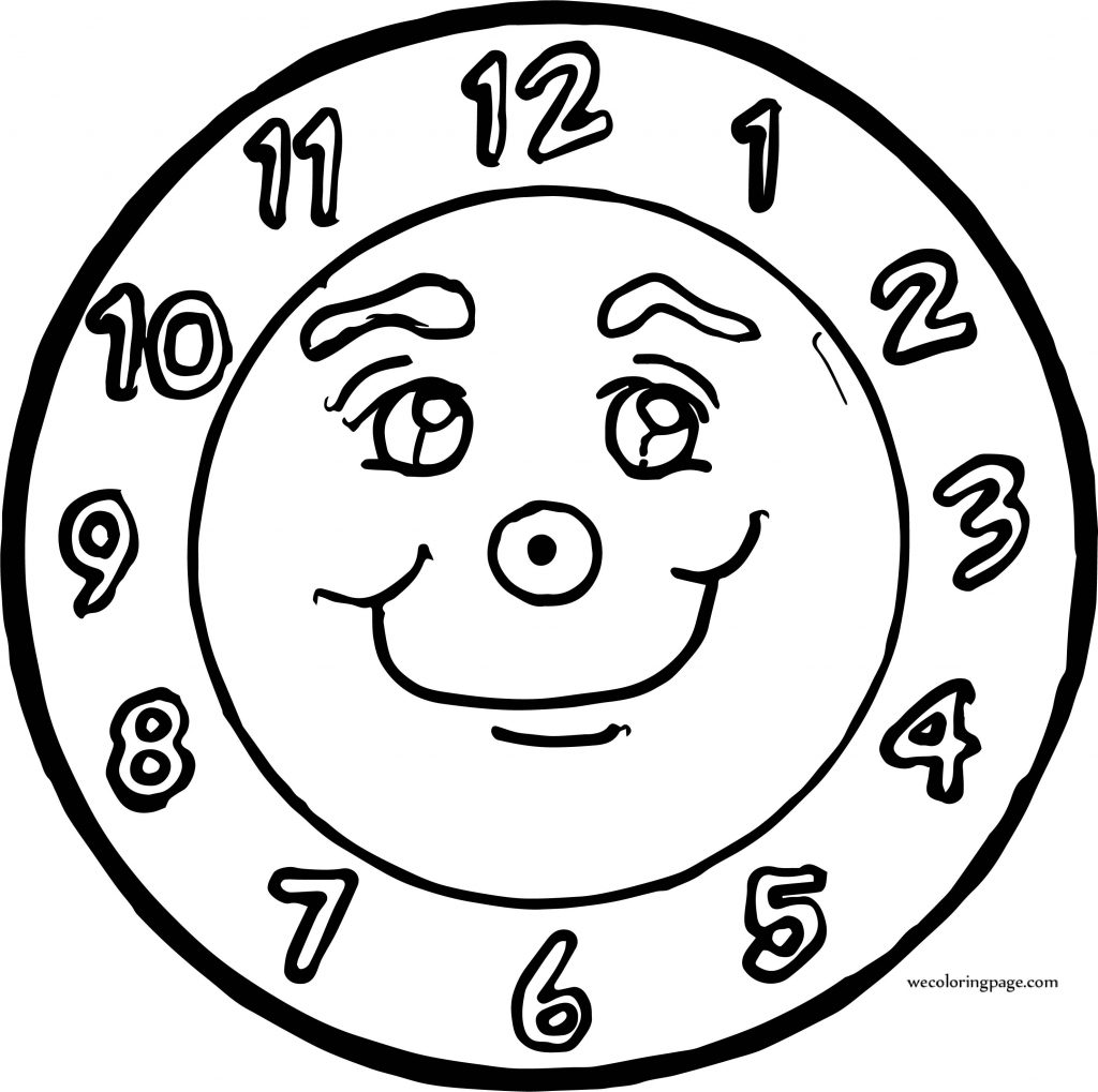 Funny Clock Face Coloring Page - Wecoloringpage.com