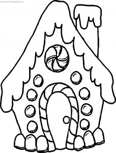 Gingerbread Snow Home Coloring Page