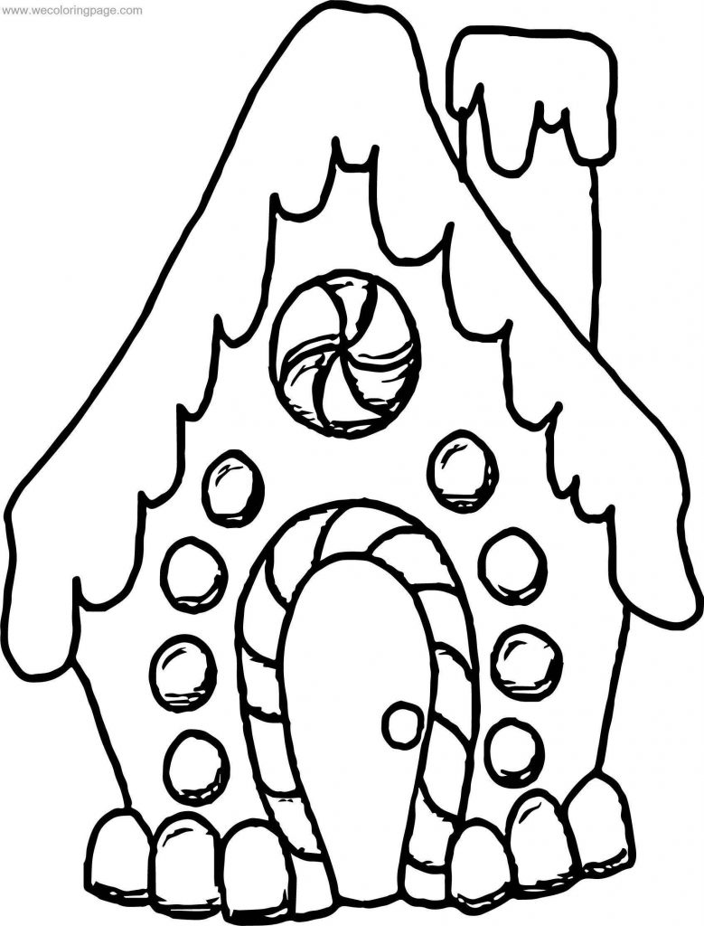 Gingerbread Snow Home Coloring Page - Wecoloringpage.com