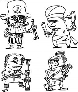 Hard Characters Coloring Page