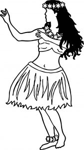 Hawaiian Dance Girl Coloring Page