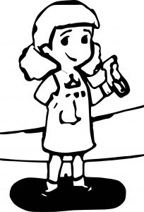 Healthy Cleaning Character Coloring Page