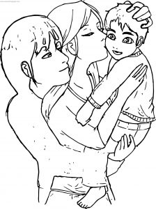 Kevin Gwen Family And Child Benten Coloring Page