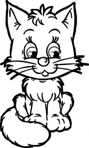Look Cat Coloring Page