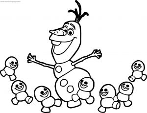 Olaf Snow Gies Together Coloring Page