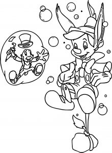 Pinocchio And Jiminy Pin Water Coloring Page