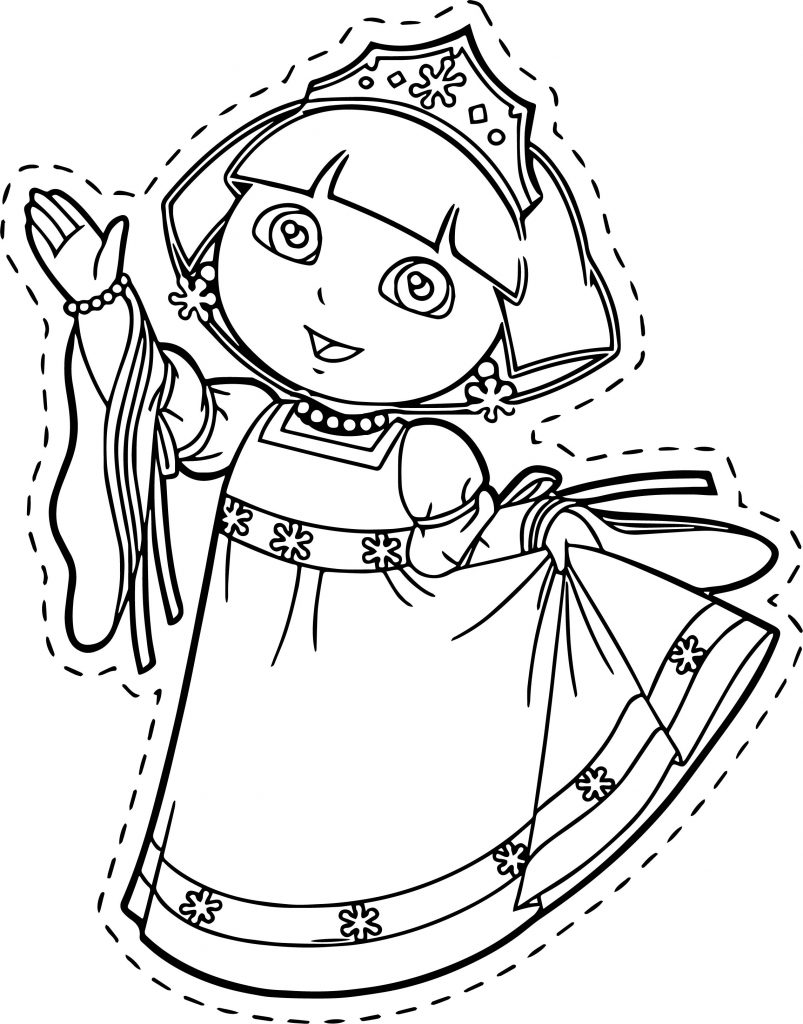 Princess A Dora Pararecortar Cartoon Coloring Page - Wecoloringpage.com