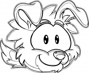 Puffle 2014 Transformation Player Card Blue Border Collie Coloring Page