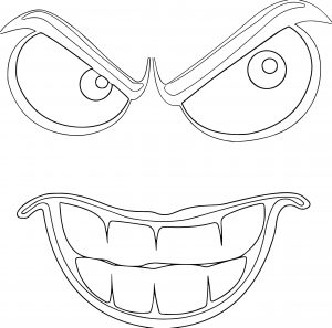 Sinister Outline Smiley Face Coloring Page