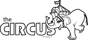 Text Elephant Circus Coloring Page