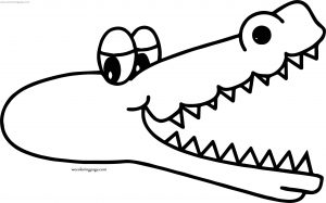 Too Crocodile Alligator Coloring Page