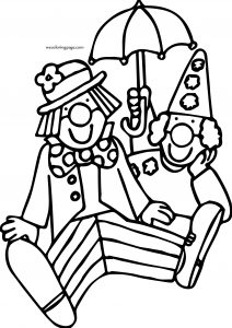 Two Clown Coloring Page