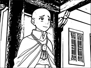 Aang In Monk Robes Avatar Aang Coloring Page