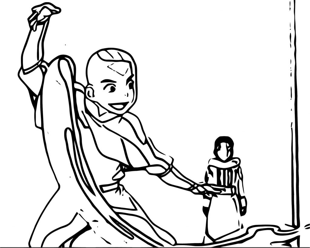 Aang Teaches Katara Avatar Aang Coloring Page - Wecoloringpage.com