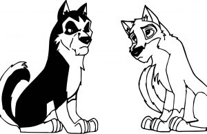 Balto And Steele Wolf Coloring Page