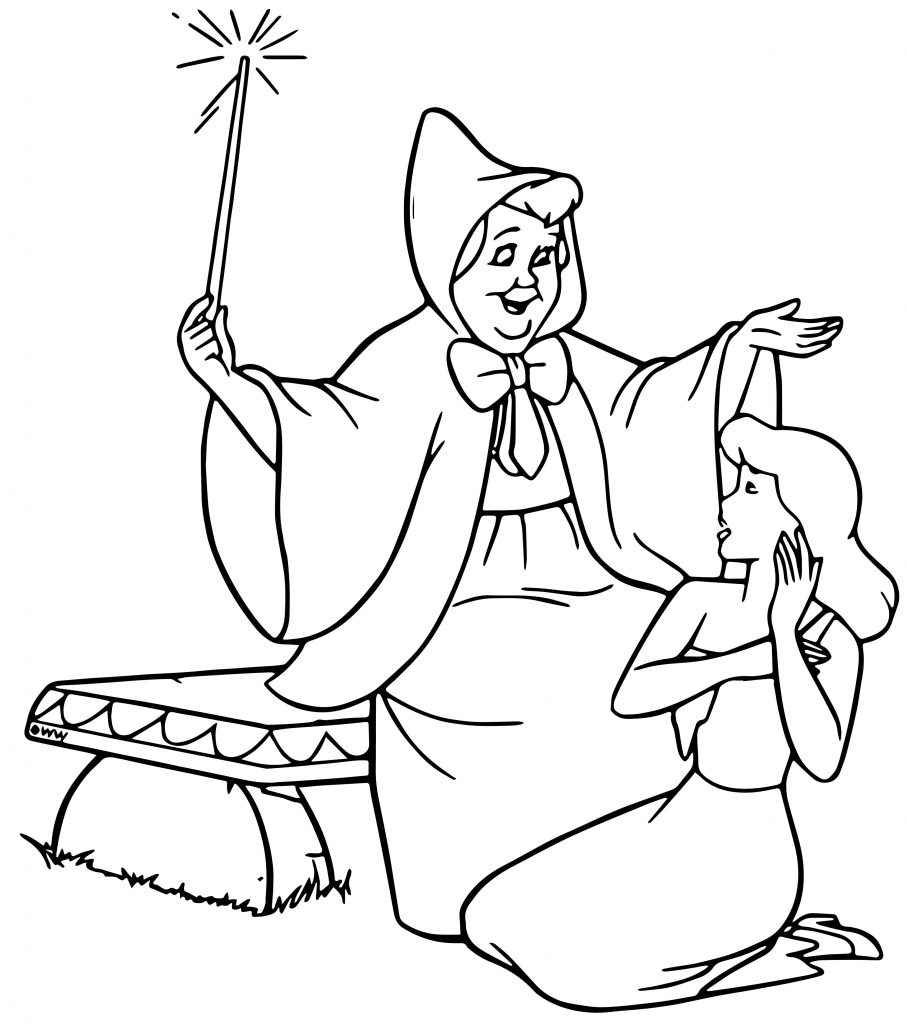 Cinderella Fairy Godmother Coloring Pages 06 - Wecoloringpage.com