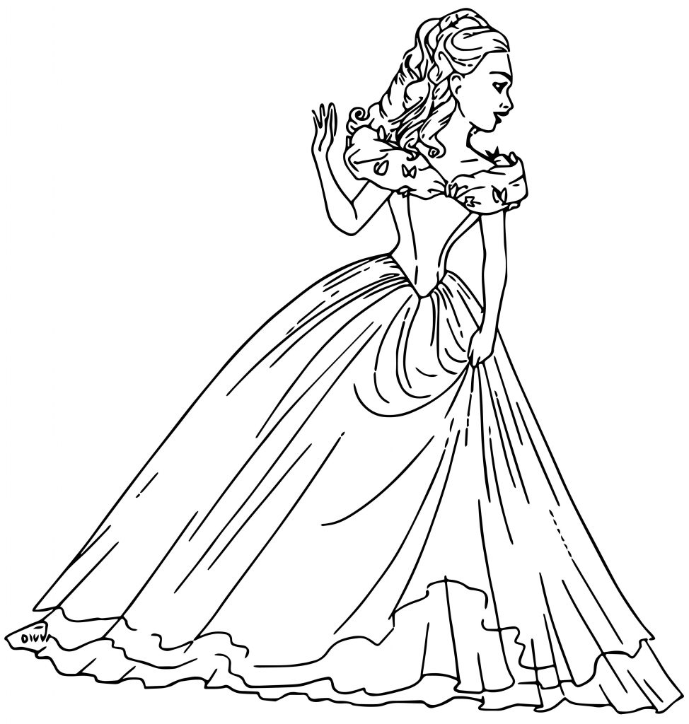 Cinderella Gown Coloring Page