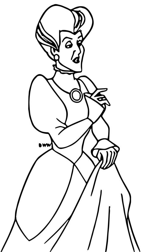 Cinderella Lady Tremaine Anastasia Drizella And Lucifer Coloring Pages ...