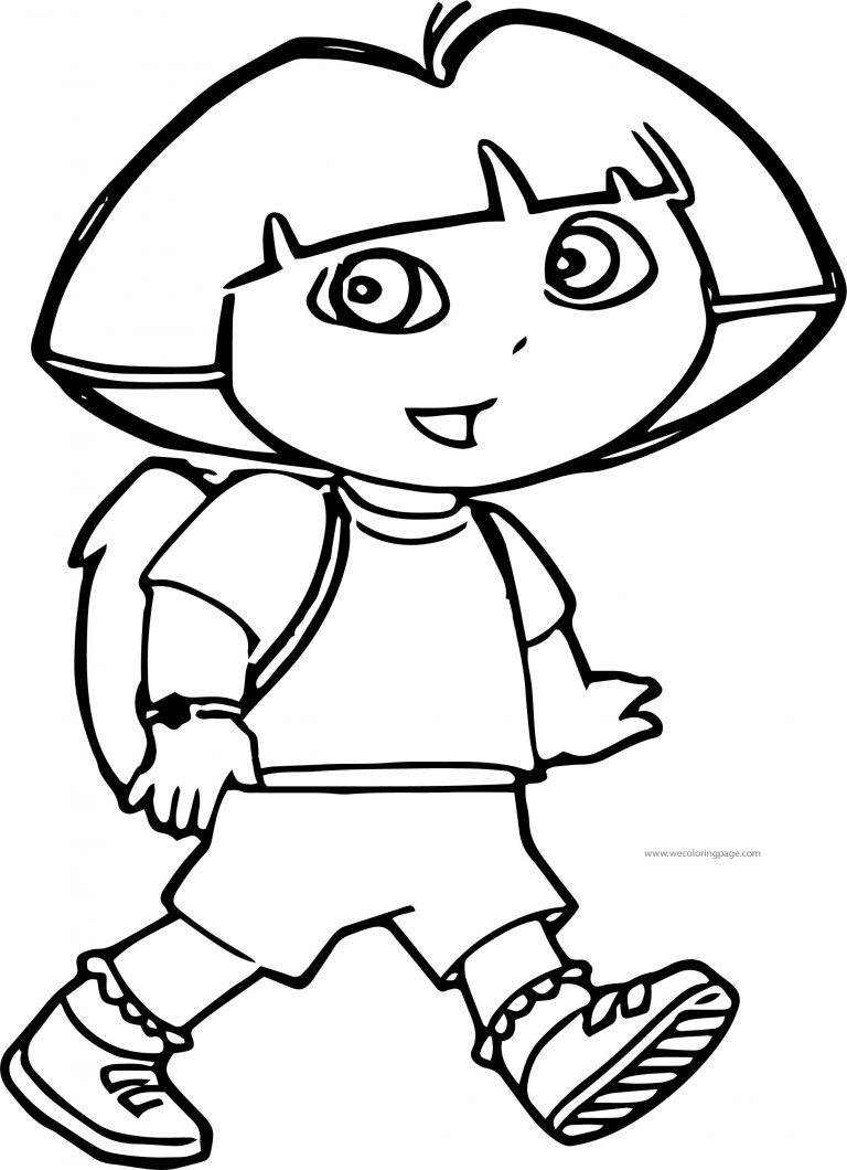 Dora The Explorer Good Day Walking Time Coloring Page - Wecoloringpage.com