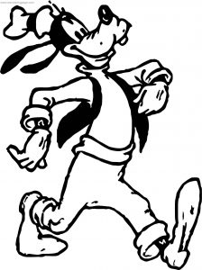 Goofy Walking Coloring Page