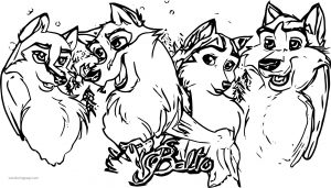 Mixed Balto S Family Wolf Coloring Page