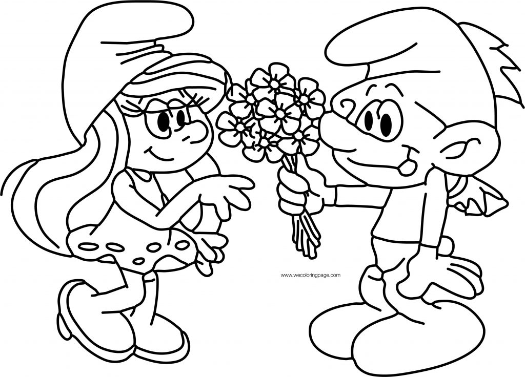 Happy Smurf Coloring Page | Wecoloringpage.com