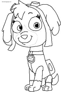 Skye P A W Patrol Justin And Dennnis Dcwart Coloring Page