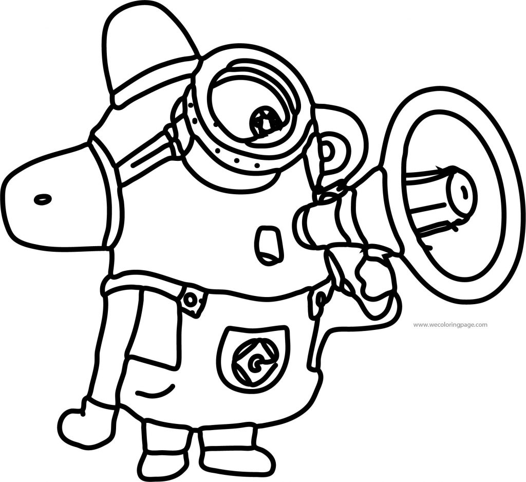 Minion Put One Tongue Out Coloring Page | Wecoloringpage.com