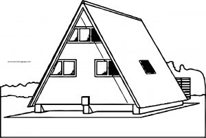 Aframe House Home Coloring Page