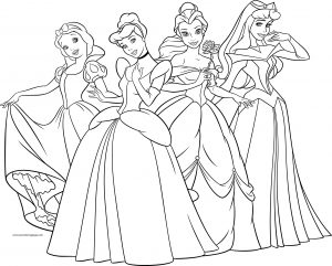 Beautiful Disney Princess Pose Coloring Page