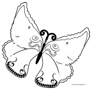 Cartoon Purple Butterfly Clipart Coloring Page