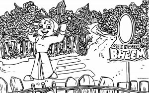 Chhota Bheem Coloring Page 65 In The Village I Am Power Chhota Bheem Coloring