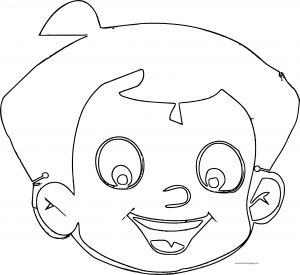 Chhota Bheem Face Outline Coloring Page
