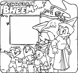 Chhota Bheem Write Board With Family Coloring Page