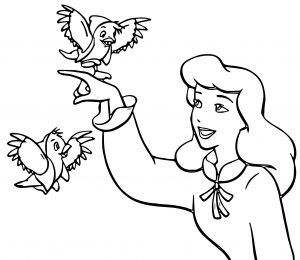 Cinderella Mice And Birds Coloring Pages 02