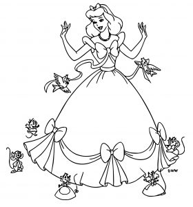 Cinderella Mice And Birds Coloring Pages 25