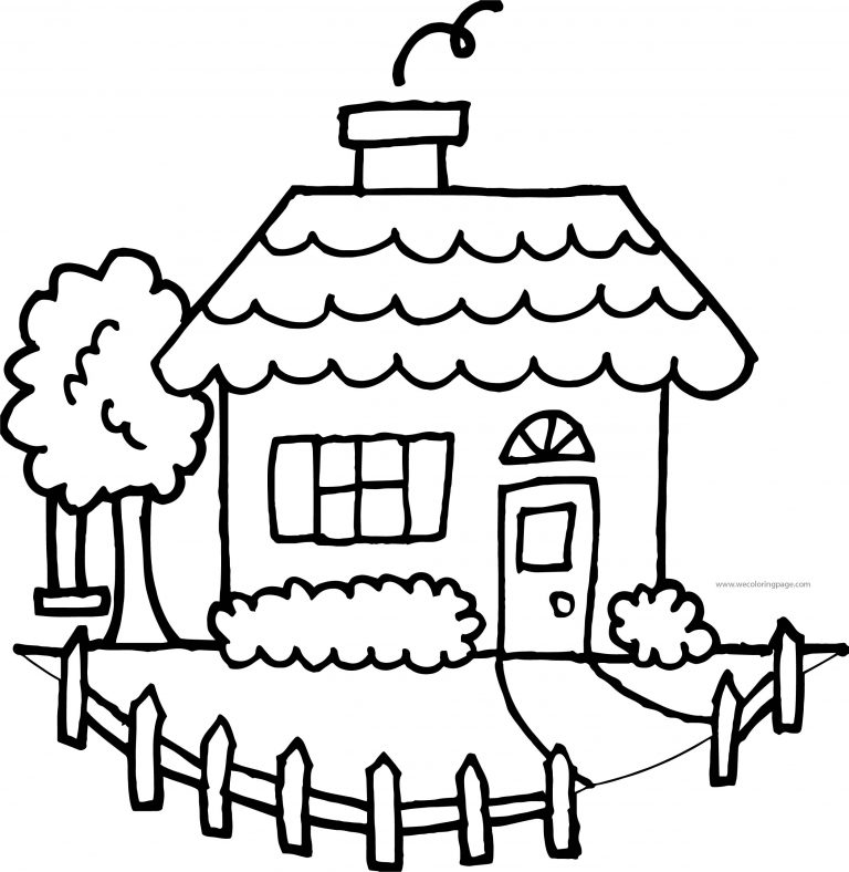 Cute House Coloring Page - Wecoloringpage.com