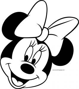 Disney Cute Minnie Girl Face Good Coloring Page