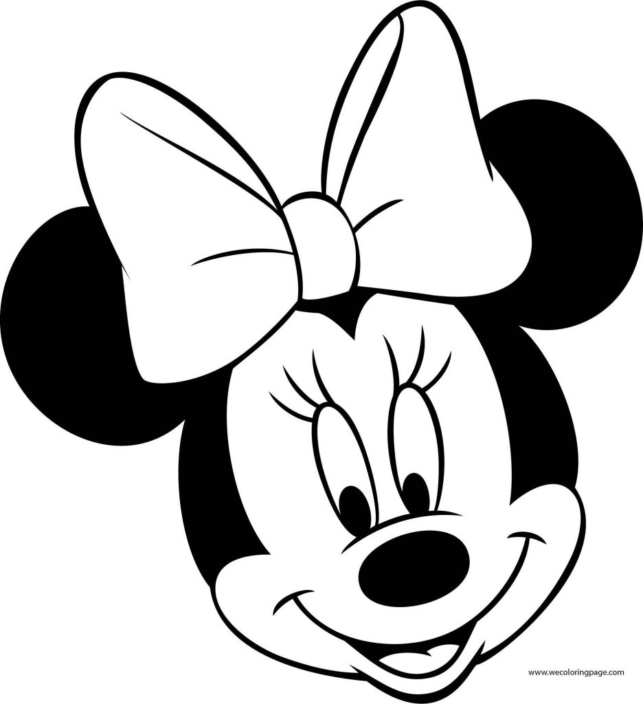 Disney Cute Minnie Girl Happy Face Coloring Page - Wecoloringpage.com