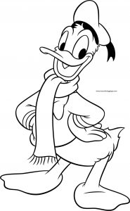 Disney Donald Duck Beret Cold Weather Coloring Page