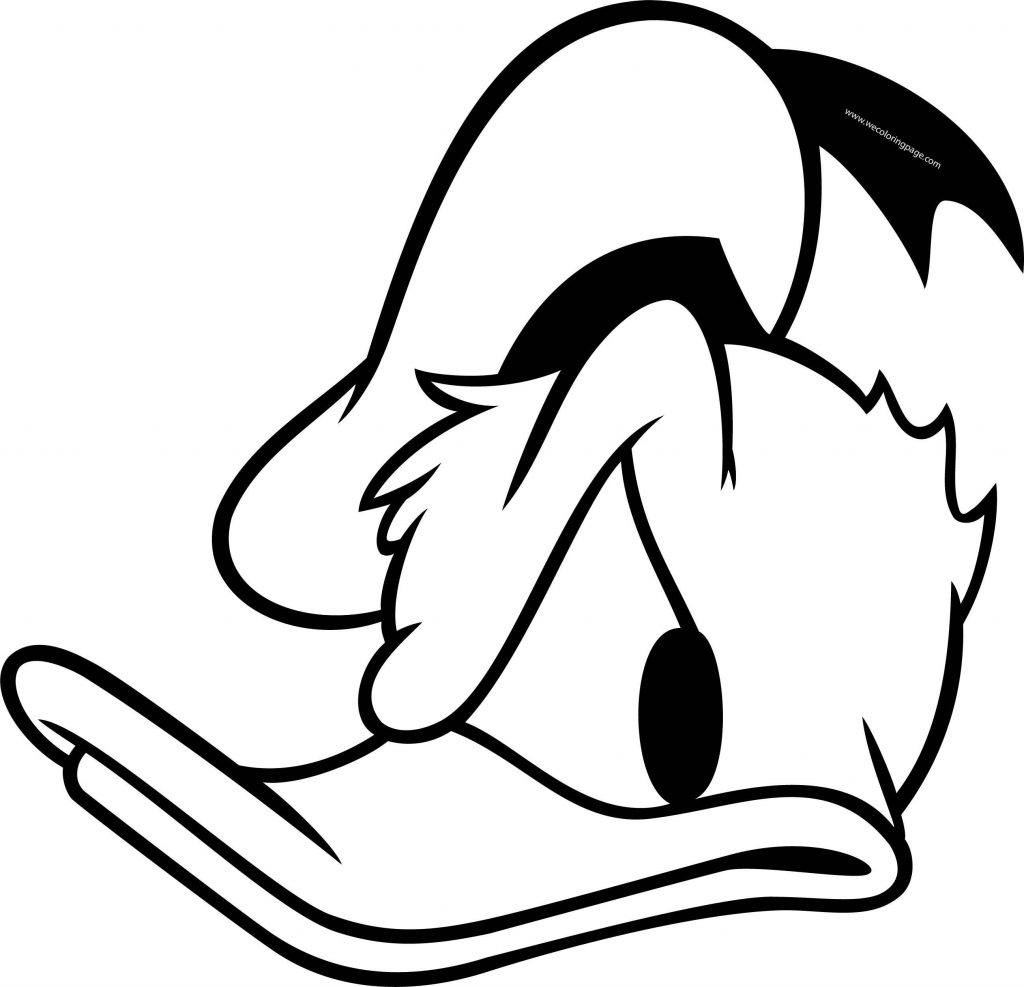 Disney Donald Face Look Back Coloring Page - Wecoloringpage.com