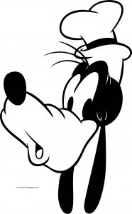 Disney Goofy Face Hear Coloring Page