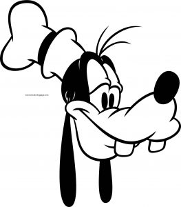 Disney Goofy Face Neutral Coloring Page